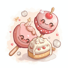Cute Candy And Cake Design