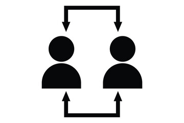people and person transfer icon with arrow symbol, vector illustration.