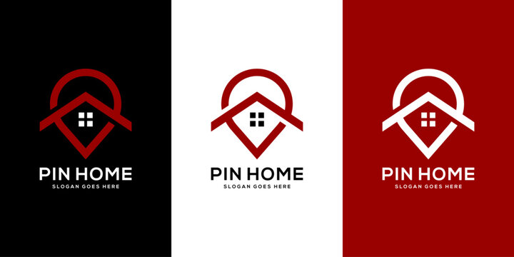 pin home logo vector design