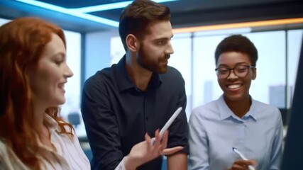 Business professionals commuting together on a train. - Powered by Adobe