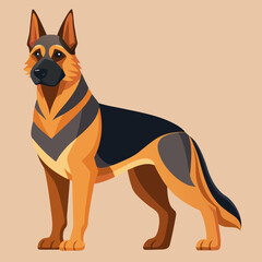 vector illustration of a german shepherd dog