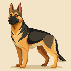 vector illustration of a german shepherd dog