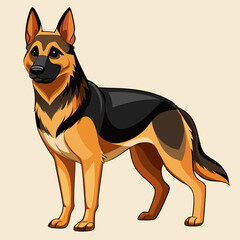 vector illustration of a german shepherd dog