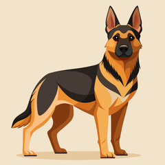 vector illustration of a german shepherd dog