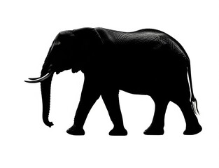 Fototapeta premium elephant silhouette isolated on white