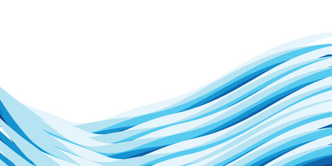 Fototapeta premium Ocean wave layers and coastal abstract landscape background, Vector illustration