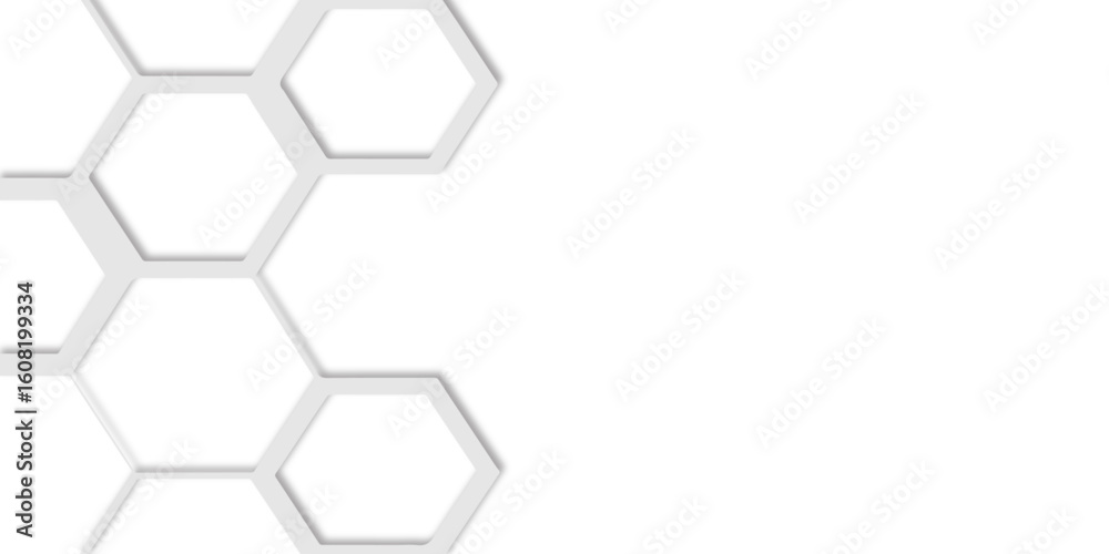 Aufkleber  white hexagons arranged in a repeating honeycomb structure design creating a modern and abstract geometric design for visual appeal.