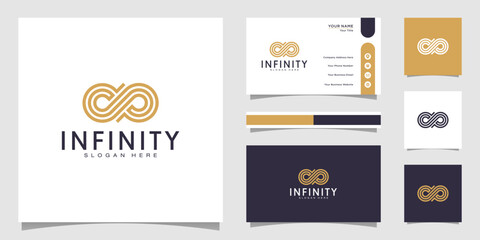  infinity loop with line art style symbol and business card