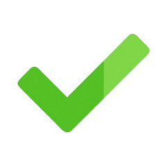 Green check mark isolated on transparent background