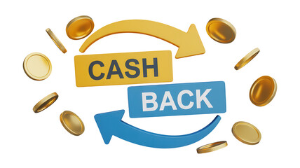 Earn Cash Back Rewards with Attractive Gold Coins Circling, Get Rewarded with Every Purchase, Financial Incentive, Consumer Benefits, Savings, Financial Freedom