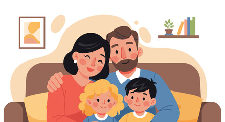 Happy family illustration perfect for family blogs, websites, and brochures.