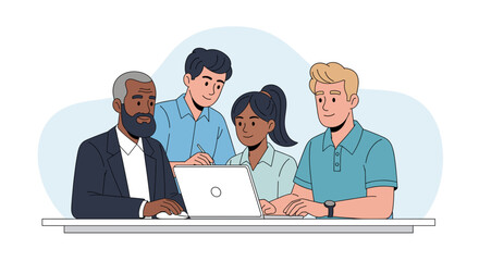 Diverse team collaborating on a project, perfect for website banners or presentations.