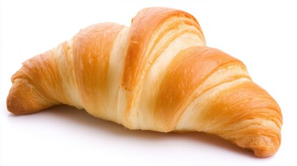 A freshly baked croissant with golden layers, perfect for food blogs, menus, or culinary advertisements