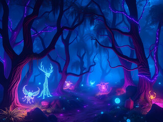 Forest of ethereal lights.
