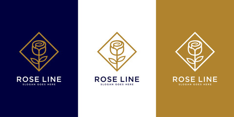 rose flower logo vector design