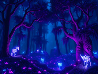 Forest of ethereal lights.