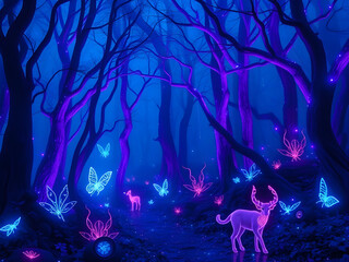 Forest of ethereal lights.