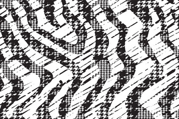 Abstract Houndstooth and Distorted Striped Pattern

