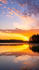 Obraz premium Serene Sunrise Over a Lake