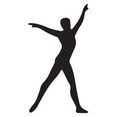 Dynamic Gymnast Silhouette: Elegant Stretching Pose for Fitness and Art Inspiration