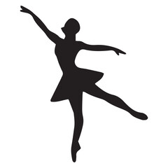Graceful Ballet Dancer Silhouette: Elegant Pose for Art, Design, and Dance Inspiration