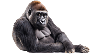 western lowland gorilla isolated on white background
