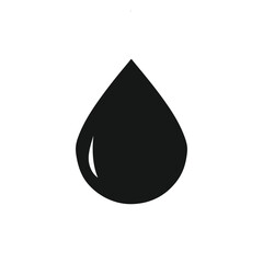 Fototapeta premium Black water drop icon with a white highlight isolated on a white background