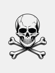 Classic skull and crossbones symbol of danger and death