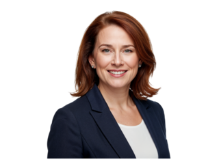 Smiling Businesswoman Portrait on Transparent Background