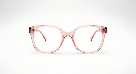 Chic Transparent Pink Oversized Fashion Eyeglasses for Women with Embellished Details