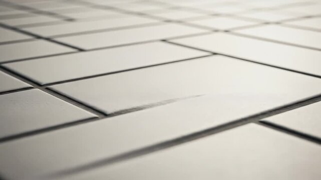 Close-Up of Modern White Hotel Tile Floor