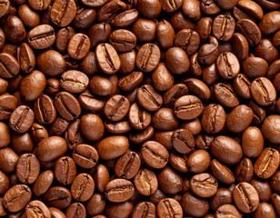 Top View of Light Roasted Coffee Beans