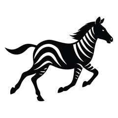 Fototapeta premium Solid black Zebra running animal vector design
