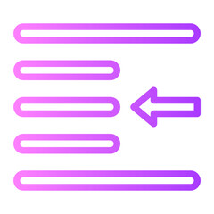 outdent gradient icon