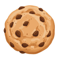 Fototapeta premium Chocolate Chip Cookie Pastel Vector Isolated Illustration