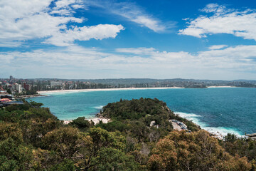 Sydney, Australia - 26 January 2025 : View of Manly fromthe top of Shelly beach