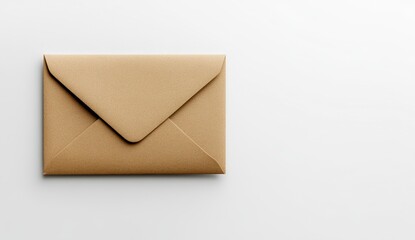 Simple Brown Envelope on a Minimalist White Background