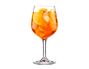 glass of lemon spritz cocktail isolated on transparent background