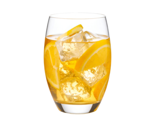 glass of lemon spritz cocktail isolated on transparent background