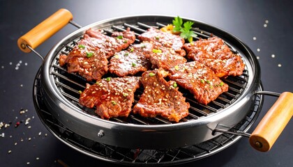 Fototapeta premium Barbecue Meat on a Grill. Bulgogi