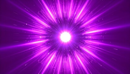 Vibrant purple light explosion with radiating energy and particles.