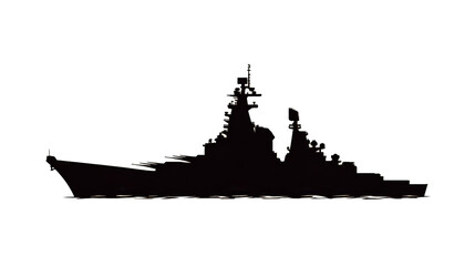 Battleship silhouette icon vector. Warship silhouette for icon, symbol or sign. Battleship symbol for military, war, navy, conflict and patrol