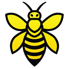 Solid color Yellow-faced Bee animal vector design