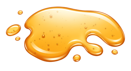 Golden Honey Drip with Bubbles on Black Background Sweet and Sticky