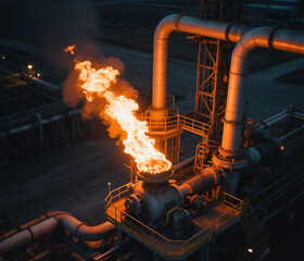 Gas Flare at Industrial Site Energy Environment and Power