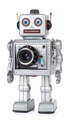 Fototapeta premium Silver robot with camera