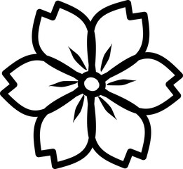 icon vector flower design, with various design shapes, with a hand drawn black outline style for summer and flower.