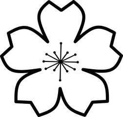 icon vector flower design, with various design shapes, with a hand drawn black outline style for summer and flower.