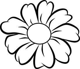 icon vector flower design, with various design shapes, with a hand drawn black outline style for summer and flower.