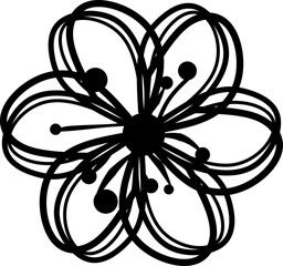 icon vector flower design, with various design shapes, with a hand drawn black outline style for summer and flower.